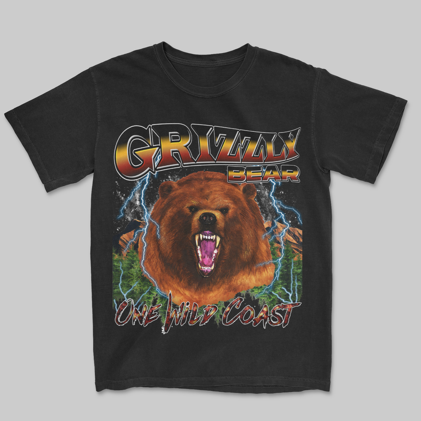 Grizzly Bear T-Shirt: A Powerful Look with a 90's Twist