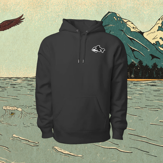 Orca Killer Whale Embroidered Premium Heavyweight Hoodie