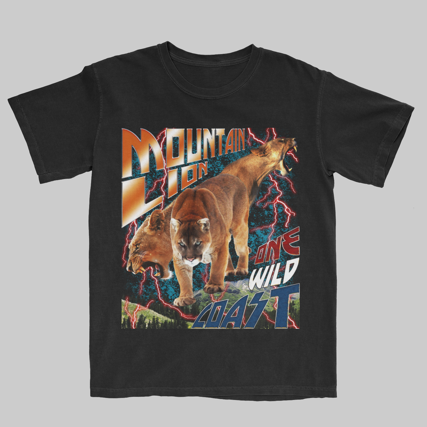 Mountain Lion T-Shirt: A Fierce Look with a 90's Twist