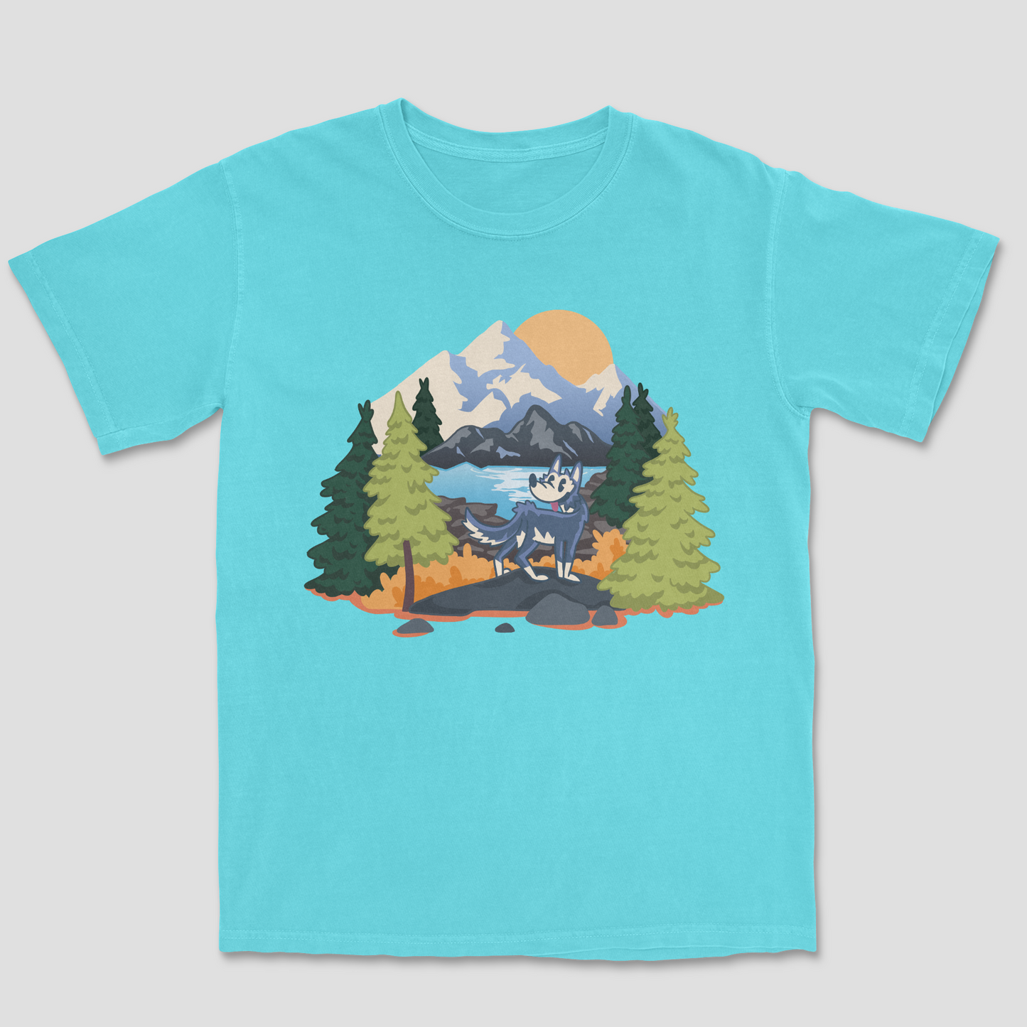 Wanderlust Wolf: Adventure Awaits at Landslide Lake Youth T-Shirt